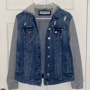 Express brand distressed denim jacket